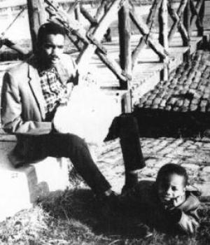 Henry Dumas with his sons Michael (in arms) and David in 1962 